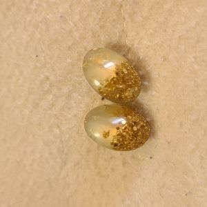 Charming Charlie RSVP resin and gold glitter large stud earrings